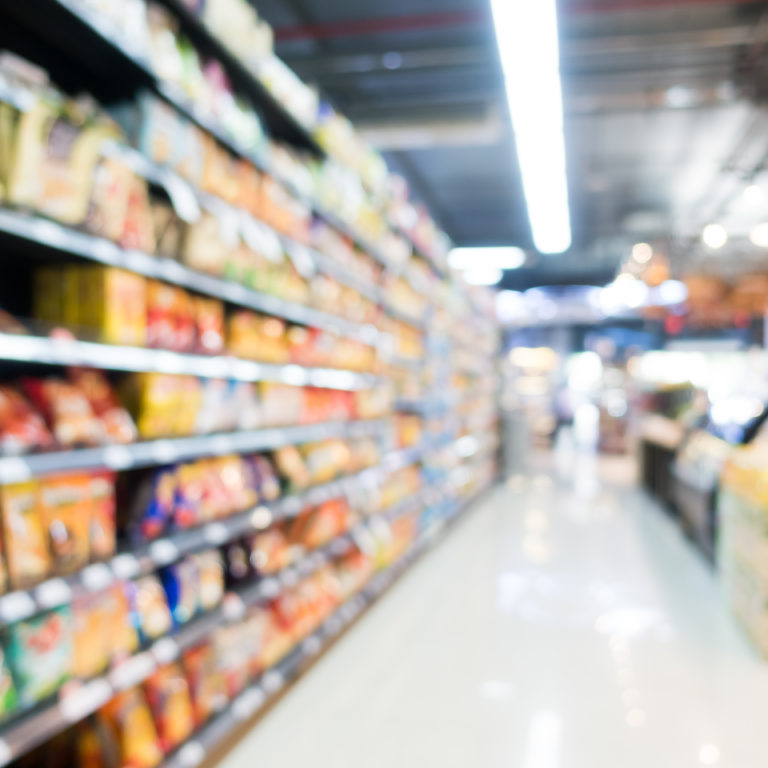Abstract blur supermarket in department store